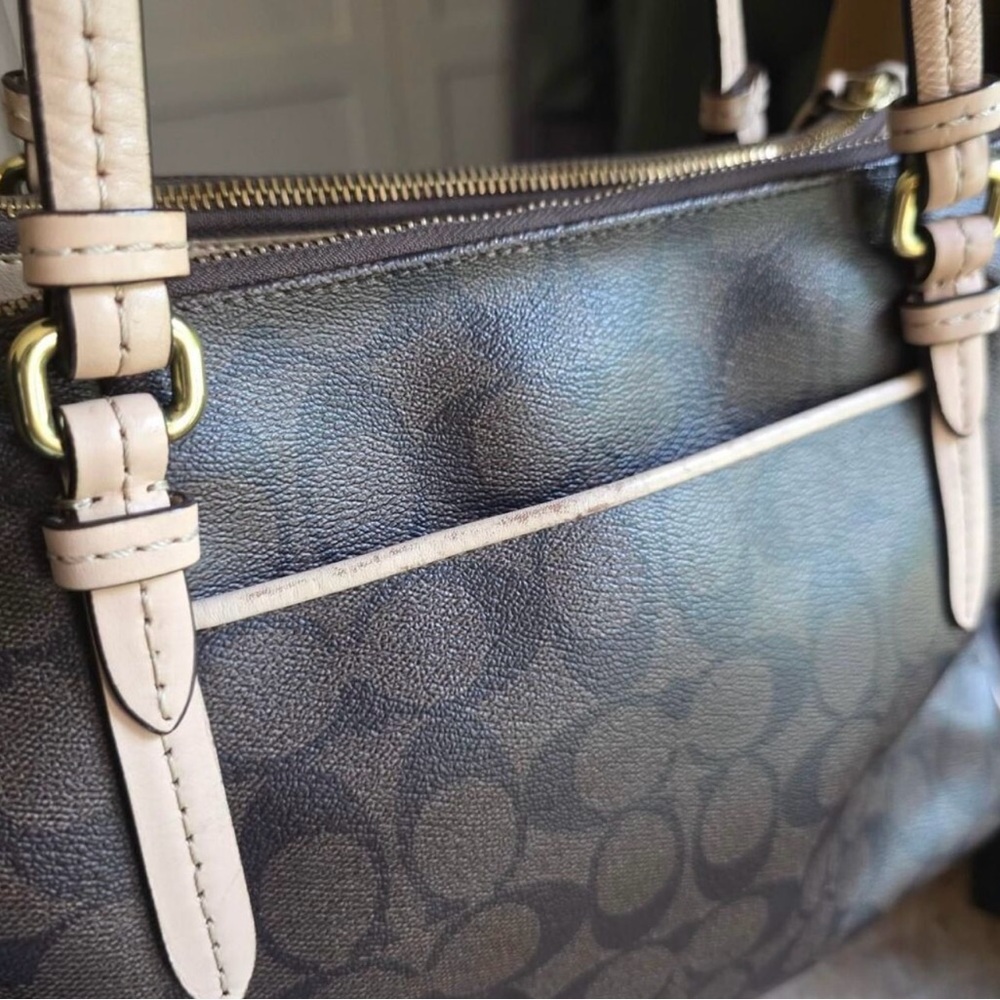 Coach Peyton Brown Signature Tote Bag - Picture 6 of 8